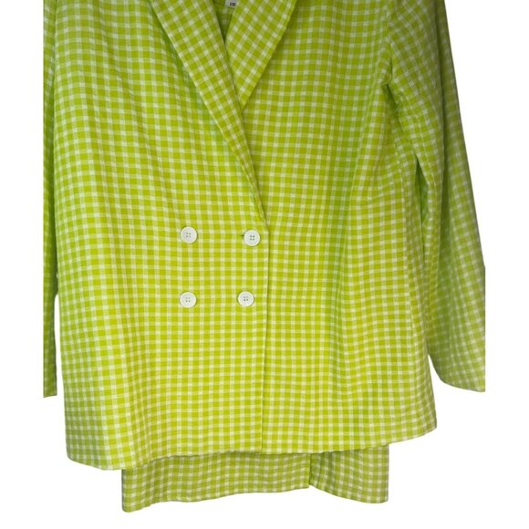 2/$35 Size 10 Green & White Gingham Checkered Dress & Blazer Set Urban Threads - Picture 8 of 16